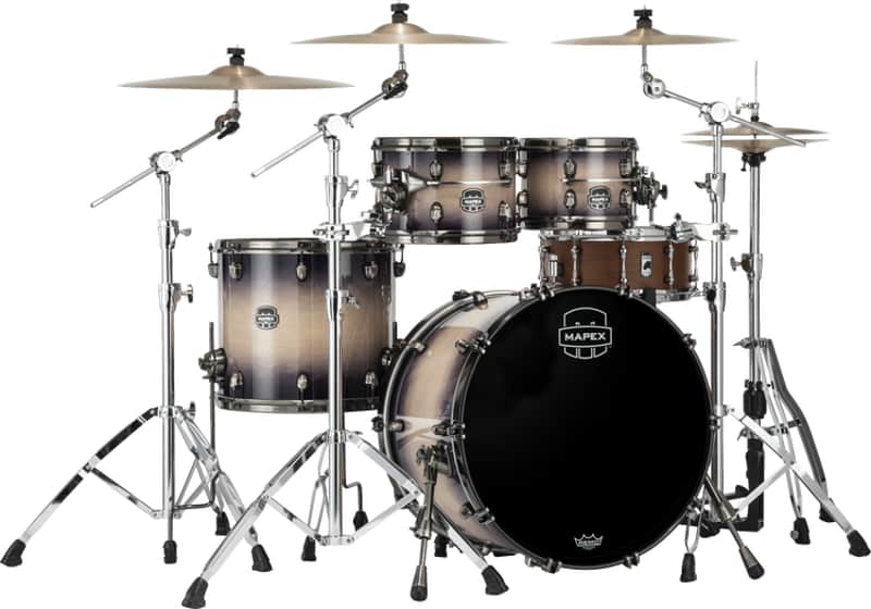 Mapex Saturn Evolution Classic Birch/Walnut 4-piece Shell Pack - Exotic Violet Burst image 1