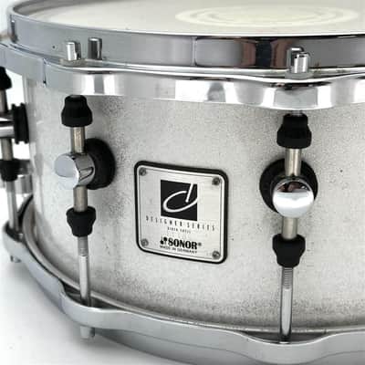 Used Sonor Designer Snare Drum - White Sparkle 14x6.5 - Very Good image 2