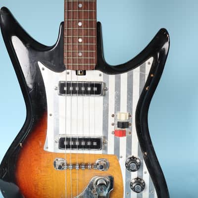 Teisco Del Rey ET-230 Sharkfin Electric Guitar Silvertone K2L Tobacco Burst image 5