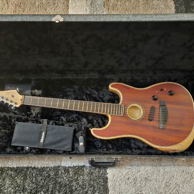 Fender Limited Edition Acoustasonic Electric Guitar Natural Cocobolo 2020 - Natural Cocobolo Wood image 11