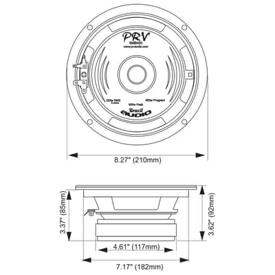 PRV Audio - 8MB450 - 8" Midbass Woofer 8 ohms 450 Watts Speaker image 5