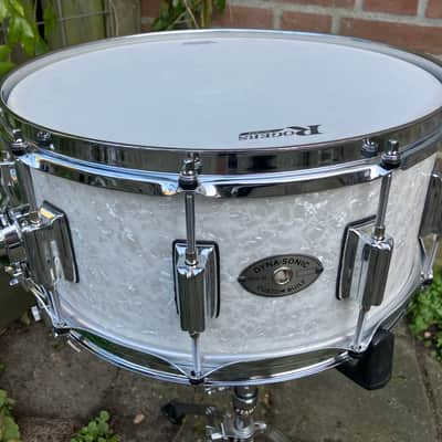 Rogers #37 Dyna-Sonic 6.5x14" Wood Snare Drum with Beavertail Lugs Reissue 2018 - 2020 - White Marine Pearl image 1