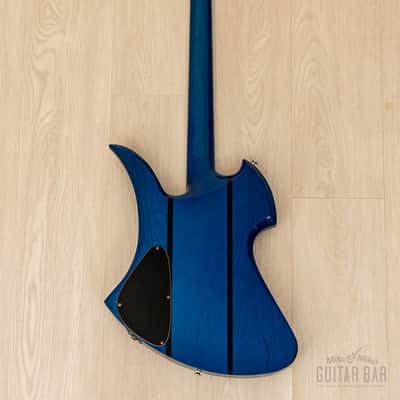 1980s B.C. Rich USA Mockingbird Neck Through Vintage Guitar Transparent Blue w/ Mono Case image 3
