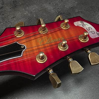 ESP CUSTOM SHOP Climax 1 of 100 ever made! Limited Edition RARE Model Ash Body! Cherry Sunburst 90s 1990's Piezo Electric AAA Flame Top Singlecut Guitar image 13