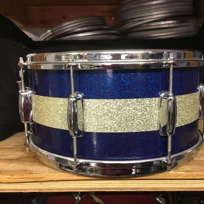 Slingerland 3 Ply 1964 Blue Silver Sparkle Duco image 3