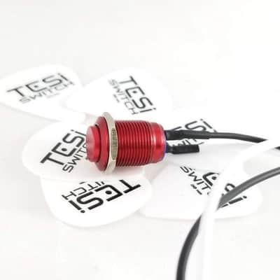 Tesi IDO Red 12MM Momentary Metal Kill Switch for Fender Strat, Tele, Les Paul, Ibanez - No Battery