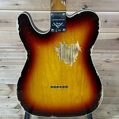 Fender Custom Shop LTD Custom Tele Thinline Heavy Relic Electric Guitar - Chocolate 3-Tone Sunburst image 4