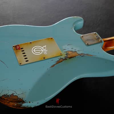 Fender Stratocaster  ST57- US SBL Sonic Blue Made in Japan Medium Aged Relic  RARE image 10