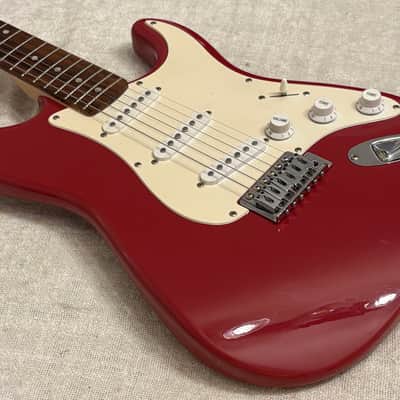 2014 Squier Bullet Stratocaster Red Rosewood Fretboard Maple Neck No Skunk Stripe / 8 Screw Pickguard image 7