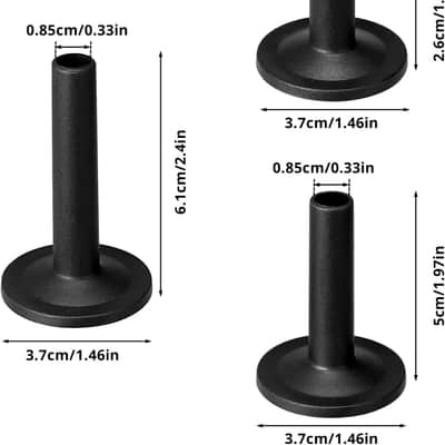 12PCS Black Plastic Long/Medium/Short Flanged Cymbal Sleeves, Cymbal Replacement Accessories, Musical Instruments Accessory, Cymbal Stand Drum Sleeve for Percussion Drum Set Parts image 3