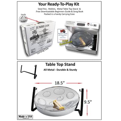 Panyard Jumbie Jam Table Top Steel Drum Kit Chrome 16-inch image 2