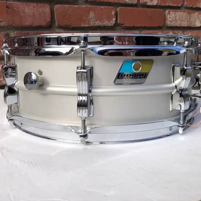 Ludwig  Acrolite Snare Drum Blue & Olive Badge 1970s - Beautiful Aluminum 14” x 5” image 4