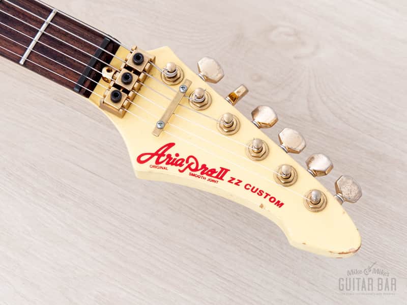 1984 Aria Pro II ZZ Custom Bloody White w/ Gold Hardware & Floyd
