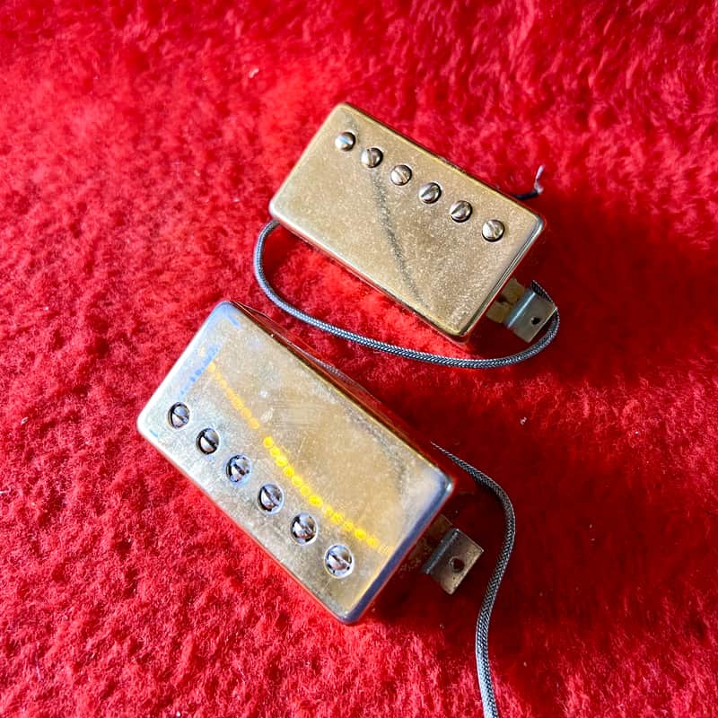 PAIR c 1975 Gibson Les Paul Custom T-Top patent humbucker pickups GOLD pat no PAF es345 es355 SG image 1