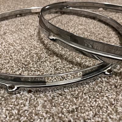 Ludwig 14"x8-lug 1.6mm Triple Flanged Snare Hoops Acrolite 1970s-1990s - Chrome image 2