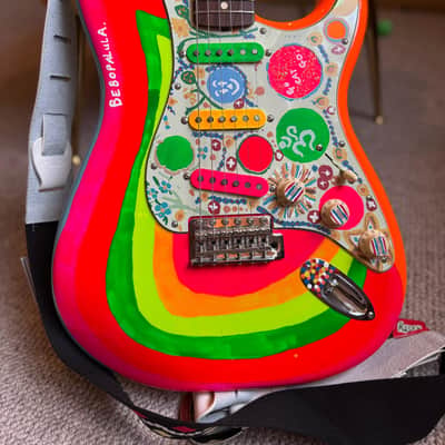 Fender Artist Series George Harrison Rocky Stratocaster 2022 - Sonic Blue / Custom Art image 3