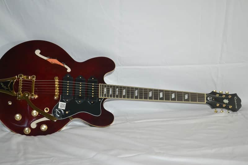Epiphone P93 Riviera Custom, 3 P-90 Pickups, Wine Red Finish | Reverb
