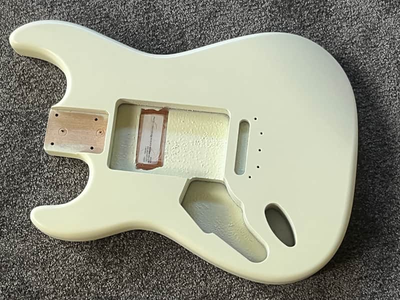 lefty G&L Fullerton Legacy guitar body USA Fullerton Alder Vintage Tint Satin White image 1