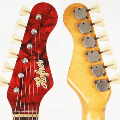 1964 Hofner Galaxy 176 Electric Guitar - Super Rare Red & Gold Vinyl Body with 3 Staple Pickups! image 14