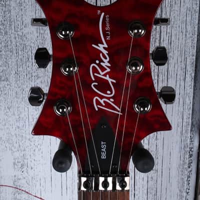 BC Rich NJ Series Beast Electric Guitar Flame Maple Trans Red w Hardshell Case image 10