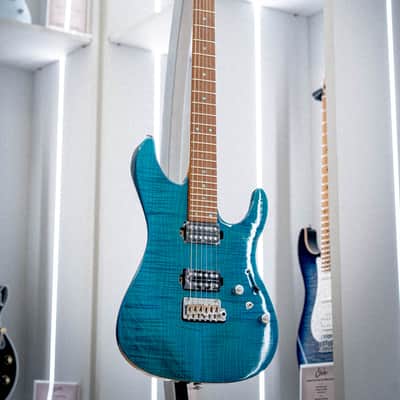Ibanez MM1-TAB Martin Miller Signature with Roasted Maple Neck 2010s - Transparent Aqua Blue image 1