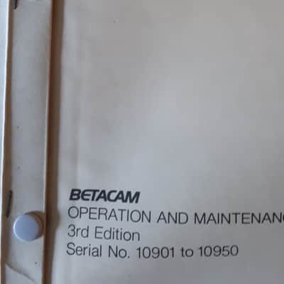 Sony Videocasette Player BVW-10P Betacam Operation and Maintenance Manual 1985 image 1