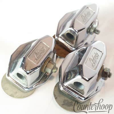 *Ludwig 3x Floor Tom Drum Leg/Bass Spur/Cymbal Arm Mounts Chrome 60s Vintage USA image 1