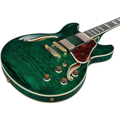 Ibanez AS93FM Artcore Expressionist Semi-Hollow Guitar - Transparent Moss Green image 5