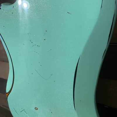 Guild S-200 T Bird Relic Aged Repaint By Real Life Relics Surf Green Prism Flake Nitro Lacquer image 11