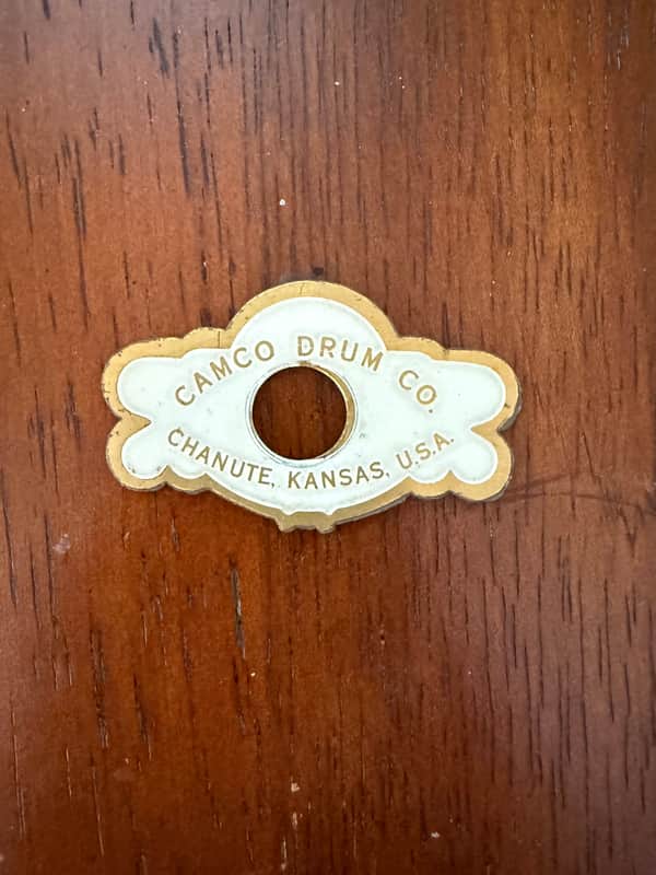 Vintage Camco Chanute Era Drum Badge Excellent Condition, Factory Original! image 1