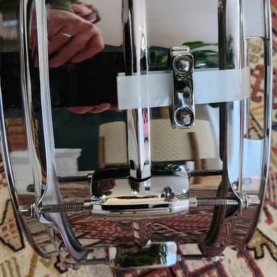 STUDIO SALE! Pearl SensiTone Mirror Chrome SS1455S/C 14x5.5" 8 Lug COS Snare 2000s Taiwan image 6