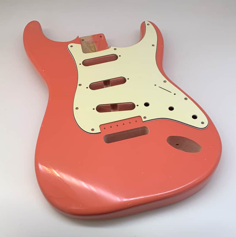 4lbs 2oz BloomDoom Nitro Lacquer Aged Relic Tahitian Coral S-Style Vintage Custom Guitar Body image 1