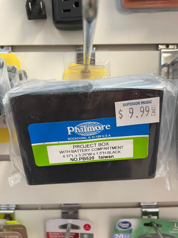 Philmore Project box with battery compartment 4.37x3.25x1.5 2025 - Black image 1