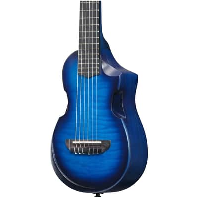 Ibanez AUP10FMNE Tenor Ukulele (with Gig Bag), Transparent Blue Sunburst image 6