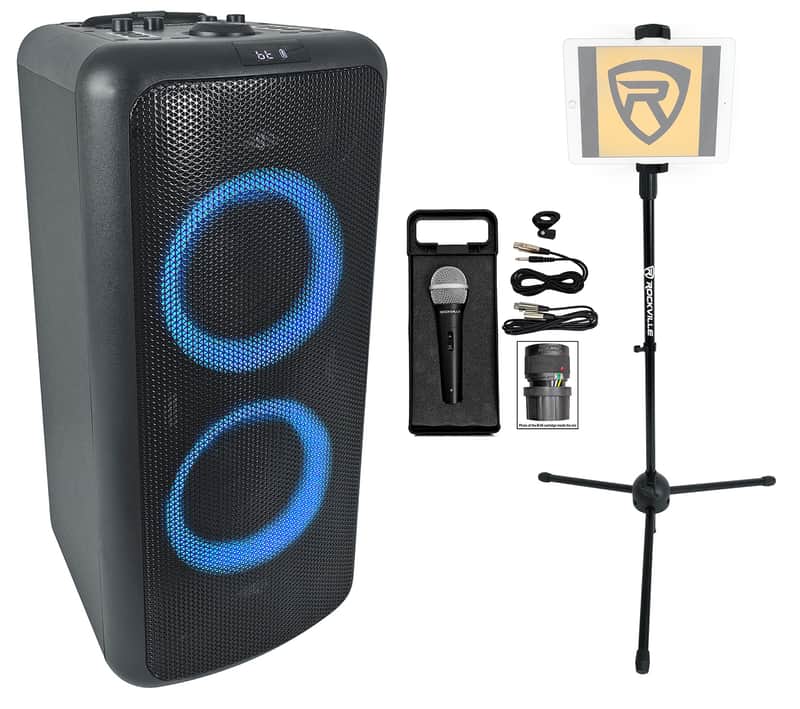 Rockville ELITE PARTY 65 Karaoke Machine System Party Speaker w/Mic+Tablet Stand image 1