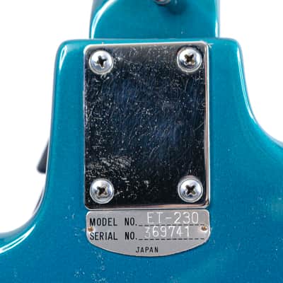 60s Teisco Del-Ray ET-230 Sharkfin Guitar Lake Placid Blue w/ Bridge Mute, Vibey Design image 15