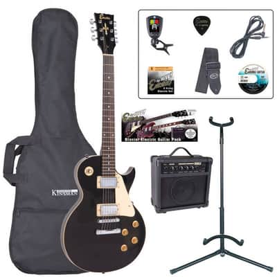 Encore E99 'LP' Shape Electric Guitar Pack - Gloss Black - B Stock image 1