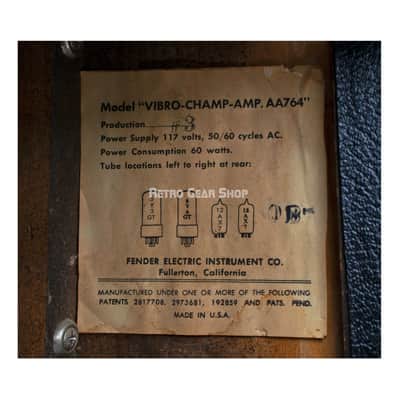 Fender Vibro Champ Tube Combo Guitar Amp No Logo Vintage Rare 8" Vibrochamp image 5