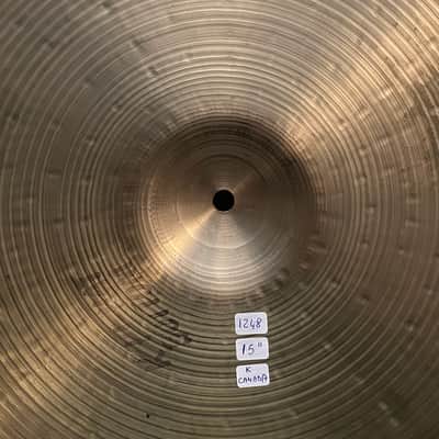 Zildjian 15" K Canada Hi-Hat cymbals 1283 - 1248 grams Late 1970's image 7