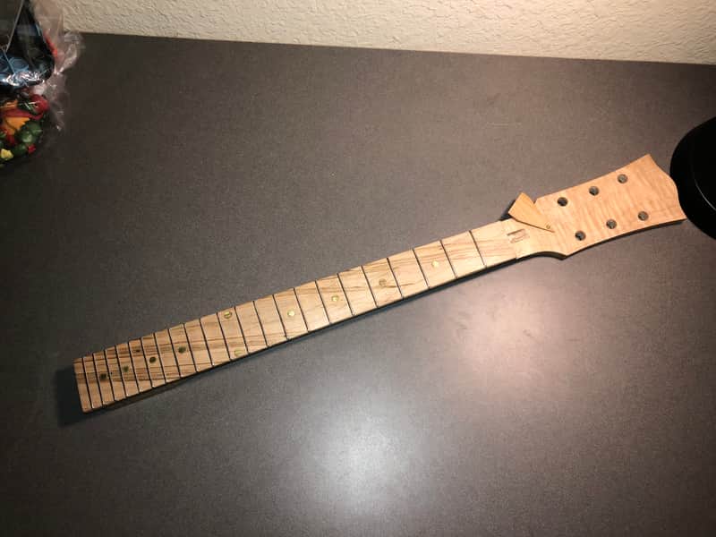 lp style 3x3 exotic wood guitar neck for luthier repair parts image 1