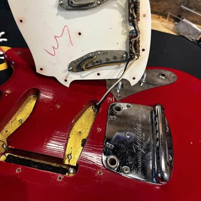 1965 Fender Mustang Rosewood Fretboard w/ Original Case - Dakota Red image 15