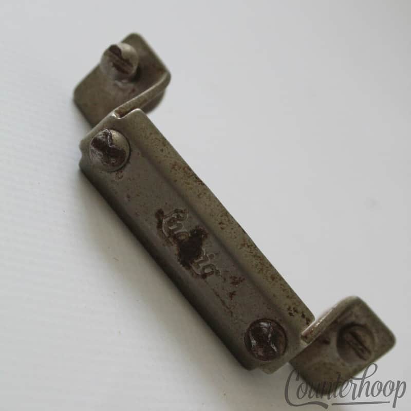 *Ludwig P32 Nickel Butt Plate Script Logo Snare Drum Strainer Holder Vintage 50s image 1