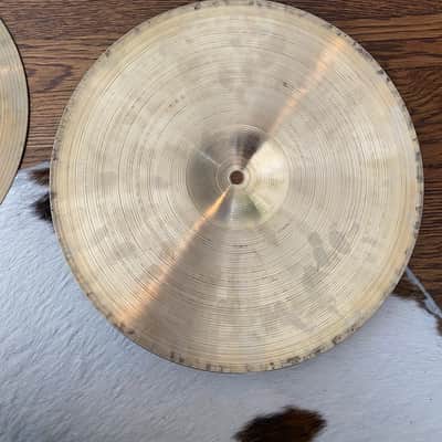 Zildjian 14" A. Zildjian '70s Stamp New Beat Hi-Hat Cymbals (Pair) 1970s - Traditional image 3