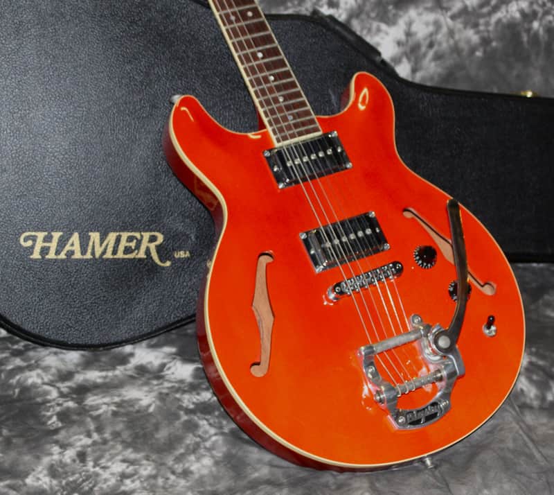 2000 Hamer - Newport Solid Spruce Top - Orange Sparkle image 1