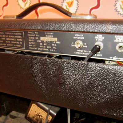 Music Man 112 RD Sixty-Five 65-Watt 1x12" Guitar Combo with Distortion 1978 - 1979 - Black with Silver Badges image 7