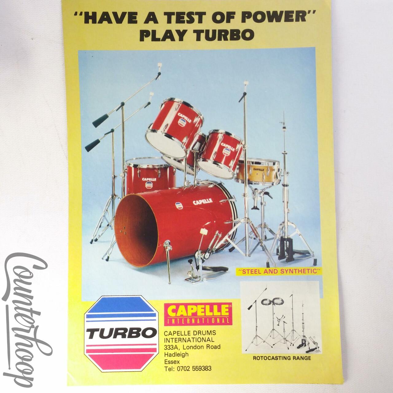 Capelle Turbo Drums Flyer Advert Jacques Vintage 80s Deep Bass Paris France IMRW — main photograph