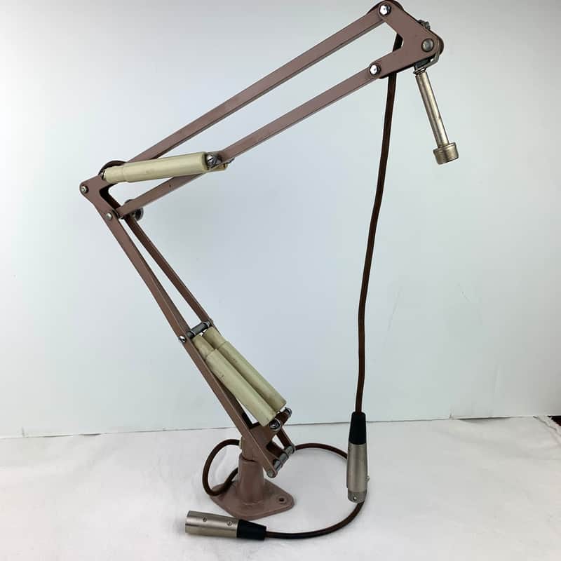 Vintage Metal LUXO Desktop Microphone Stand w/ Articulating Swing Arm & XLR