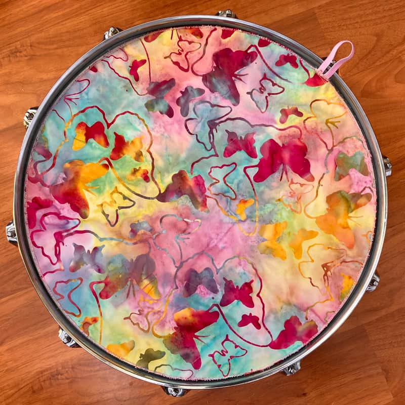 14" single layer Drum Bunny cloth drum cover - dampener - partial mute - compare to Drum Tortillas - Quesadilla - Big Fat Snare image 1