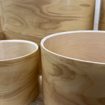 OLIVE ASH exotic wood and Maple 7 pcs shell set - 5 ply core shells - Clear gloss polished BEST OFFERS ACCEPTED! image 15
