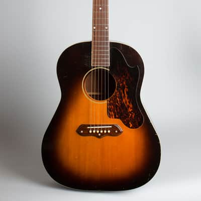 Recording King Ray Whitley Jumbo Model 1028 Flat Top Acoustic Guitar, made by Gibson (1940), ser. #920-F-14, original black hard shell case. image 1